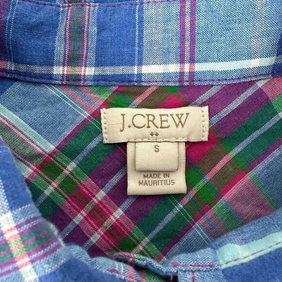 J. Crew Collared Button Front Plaid Top size Small - Picture 3 of 7